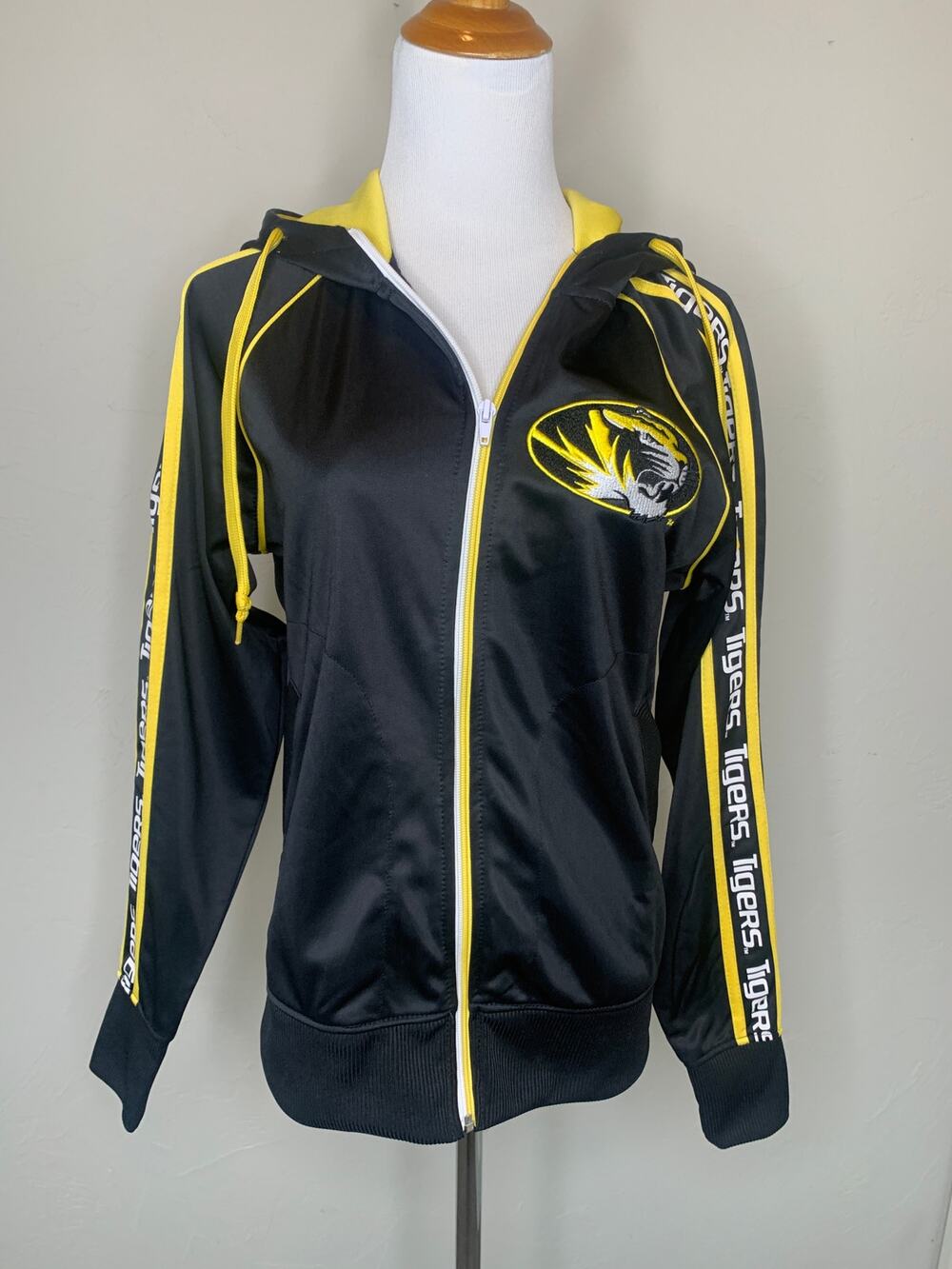 Mizzou Tigers Zip Front Hoodie Sz Medium Vintage Y2k Embroidered